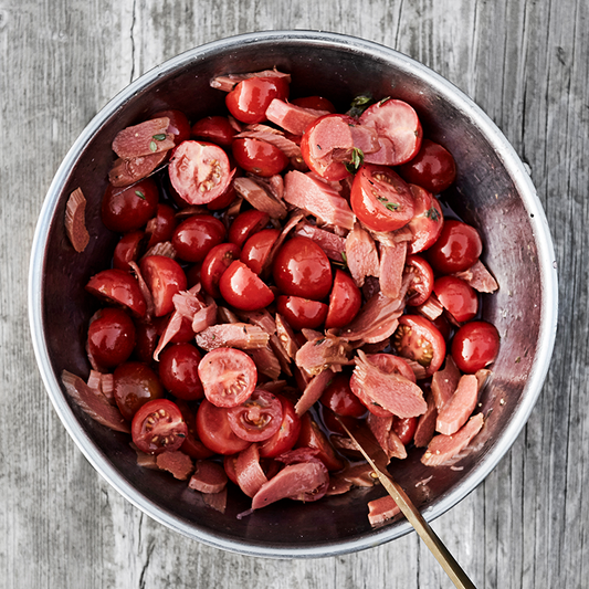 TOMATO AND RHUBARB SALAD