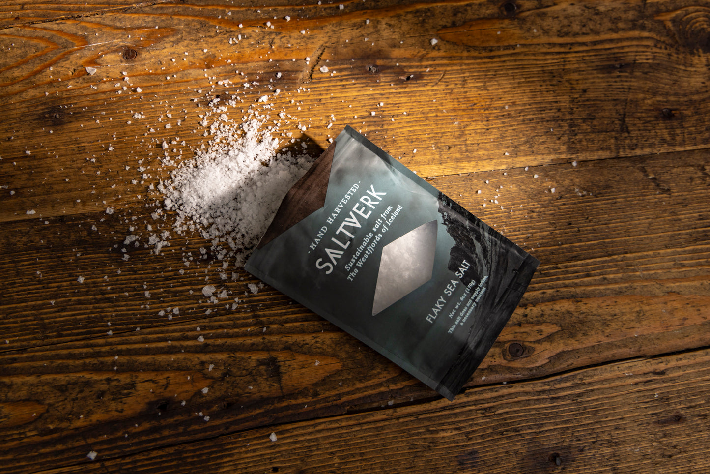 Flaky Sea Salt - 6oz in Stand-up Re-sealable bag - Sustainable Sea Salt from Iceland