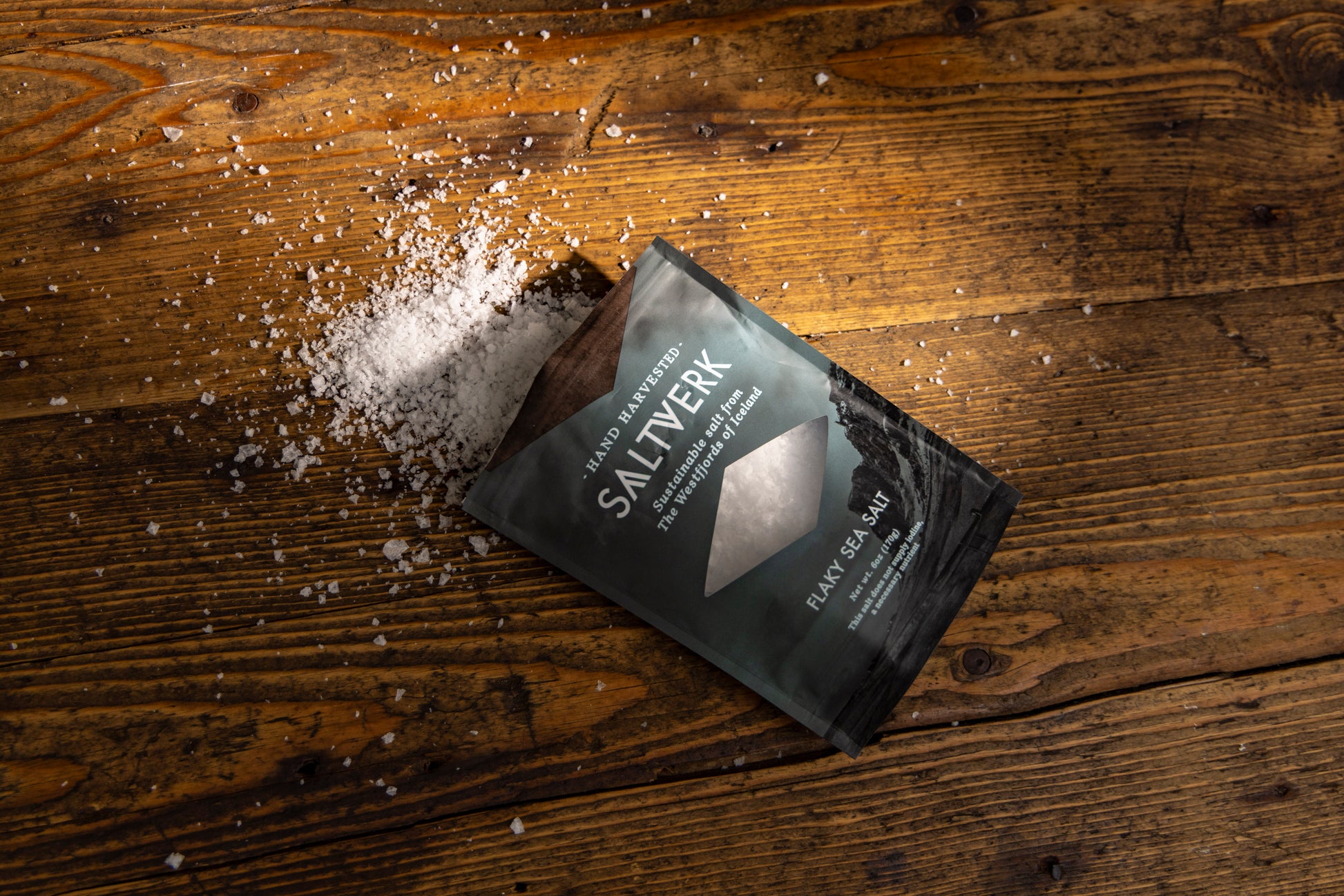 Flaky Sea Salt - 6oz in Stand-up Re-sealable bag - Sustainable Sea Salt from Iceland